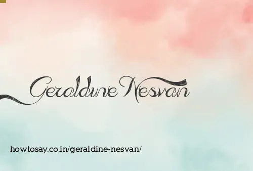 Geraldine Nesvan