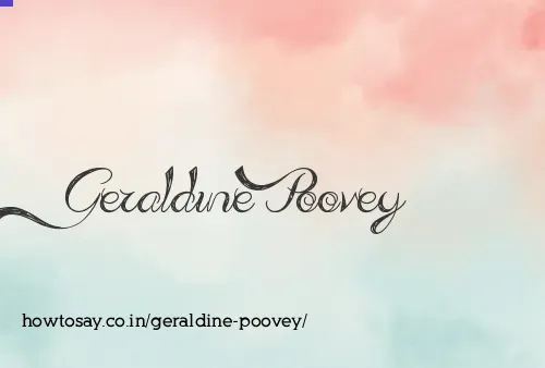 Geraldine Poovey