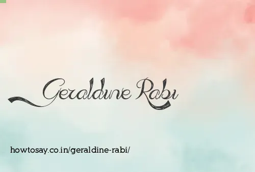Geraldine Rabi