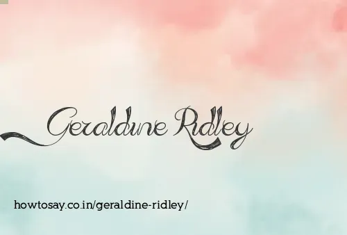 Geraldine Ridley