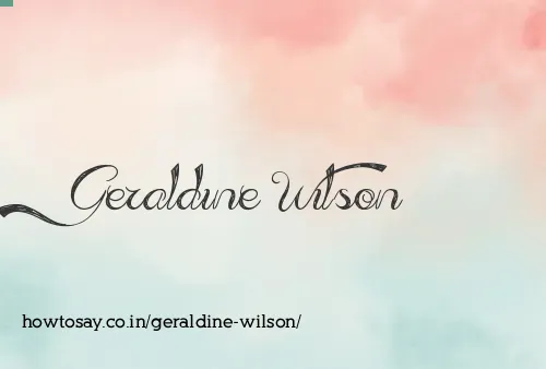 Geraldine Wilson