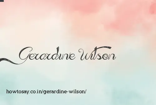 Gerardine Wilson