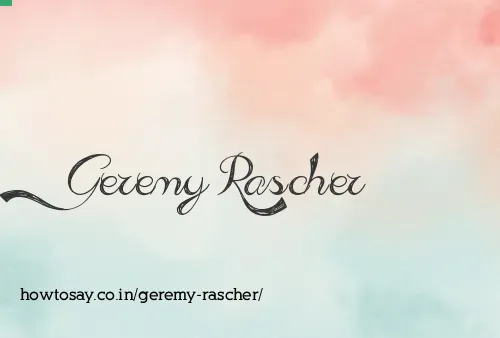 Geremy Rascher