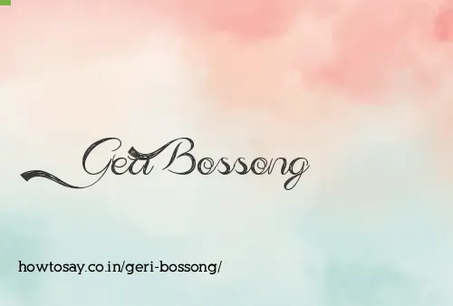 Geri Bossong