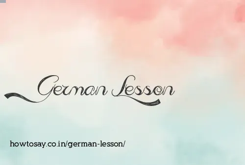 German Lesson