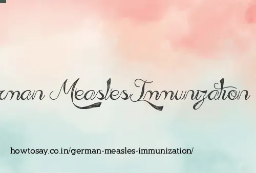 German Measles Immunization