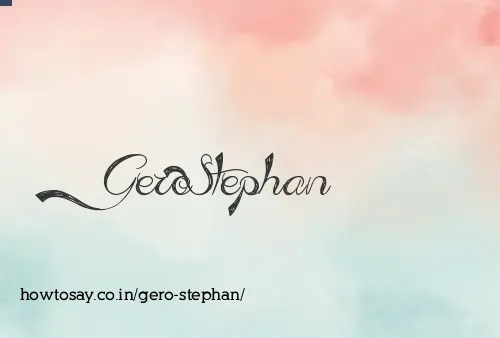Gero Stephan