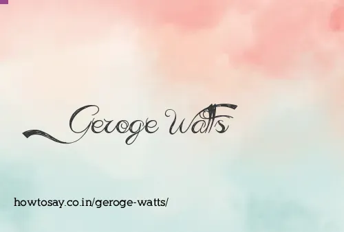 Geroge Watts
