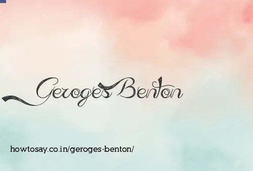 Geroges Benton