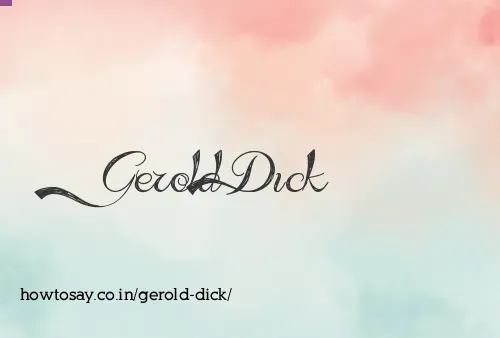 Gerold Dick