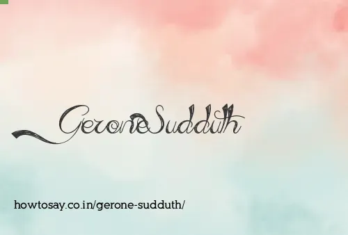 Gerone Sudduth