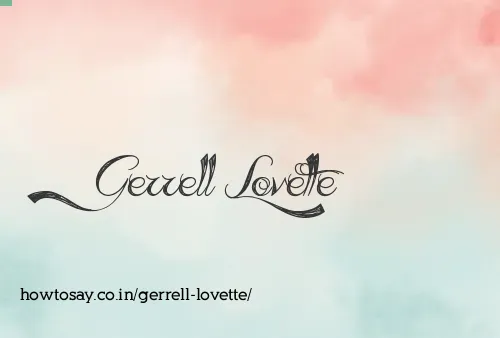 Gerrell Lovette