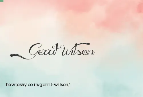 Gerrit Wilson