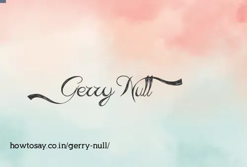 Gerry Null