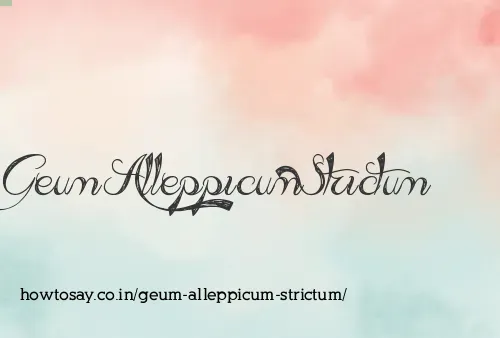 Geum Alleppicum Strictum