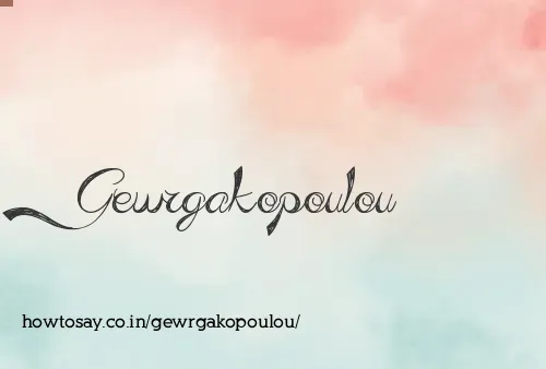 Gewrgakopoulou