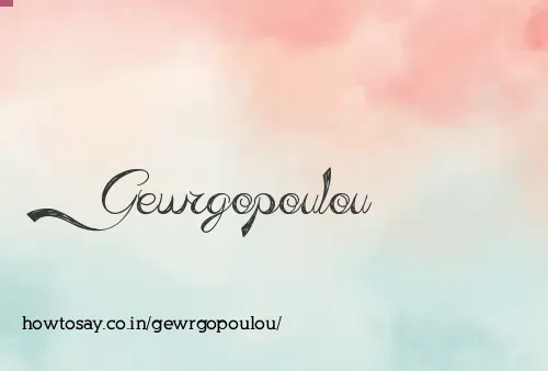 Gewrgopoulou