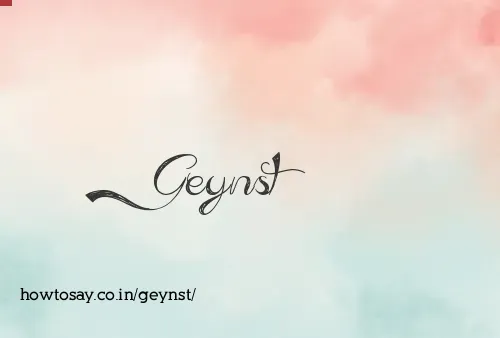 Geynst