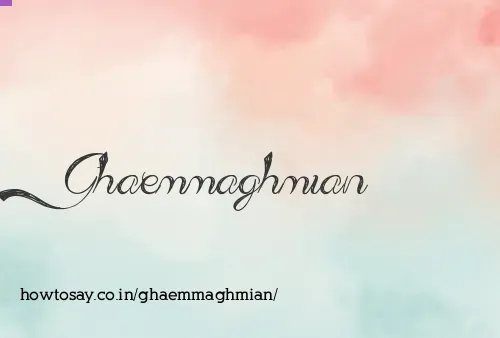 Ghaemmaghmian