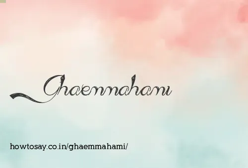 Ghaemmahami