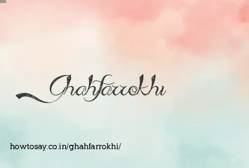 Ghahfarrokhi