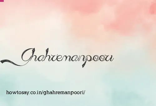 Ghahremanpoori