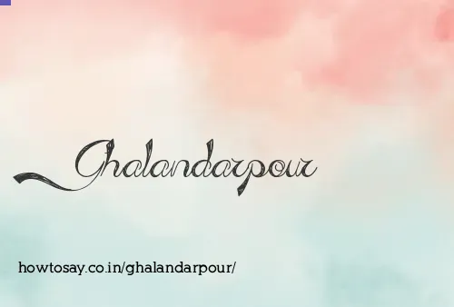 Ghalandarpour