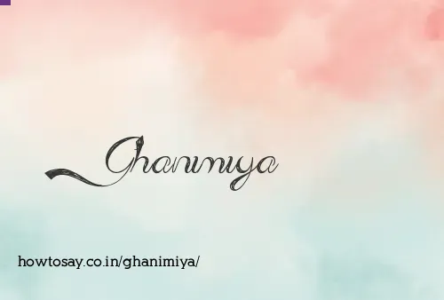 Ghanimiya