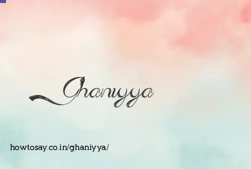 Ghaniyya
