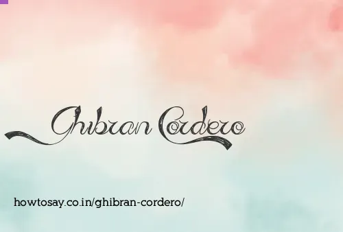 Ghibran Cordero