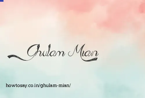 Ghulam Mian
