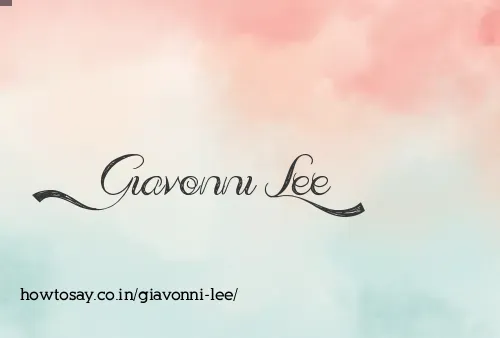 Giavonni Lee