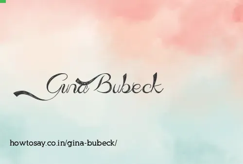 Gina Bubeck
