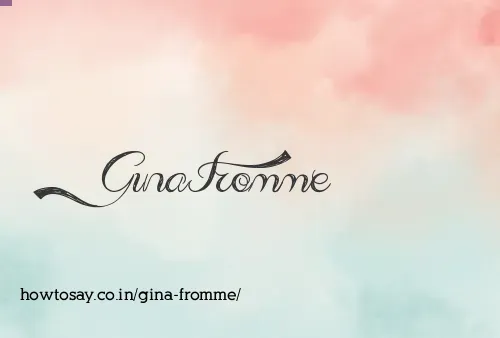 Gina Fromme