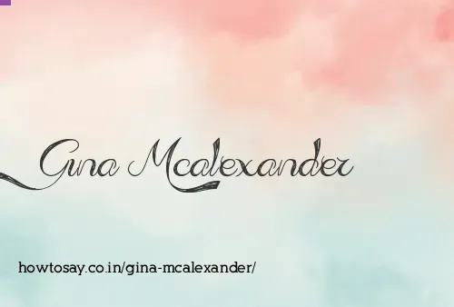 Gina Mcalexander