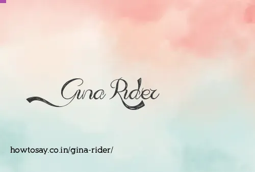 Gina Rider