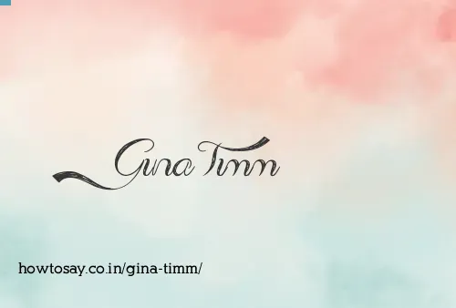 Gina Timm