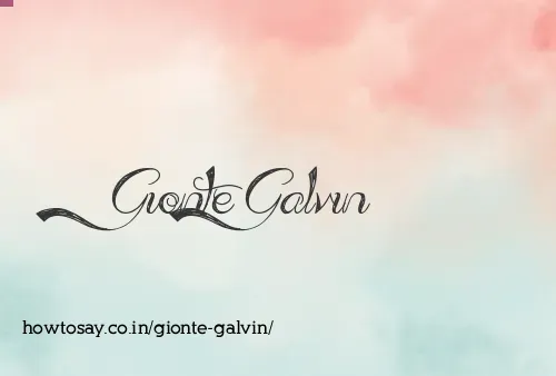 Gionte Galvin