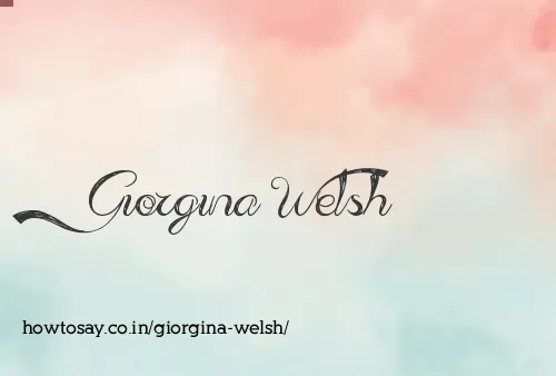 Giorgina Welsh