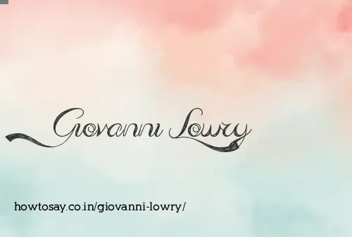 Giovanni Lowry