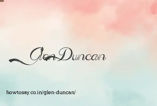 Glen Duncan