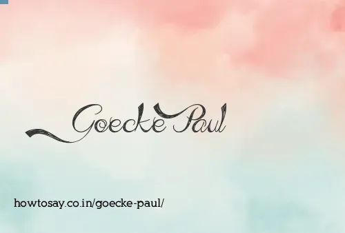 Goecke Paul
