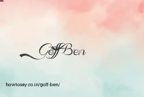 Goff Ben