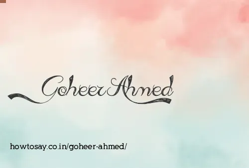 Goheer Ahmed