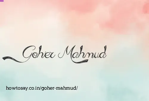 Goher Mahmud