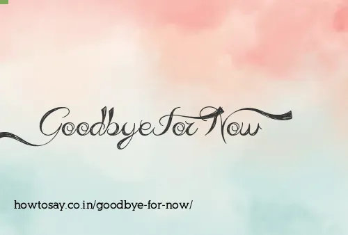 Goodbye For Now