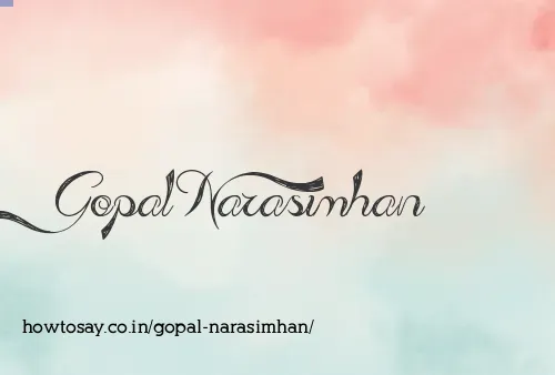 Gopal Narasimhan