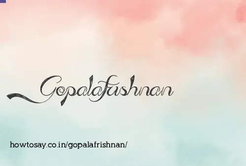 Gopalafrishnan