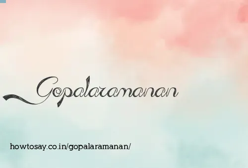 Gopalaramanan