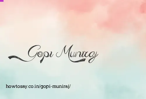 Gopi Muniraj